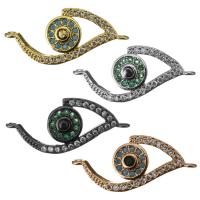 Cubic Zirconia Micro Pave Brass Connector, Evil Eye, plated, micro pave cubic zirconia & 1/1 loop Approx 1mm 