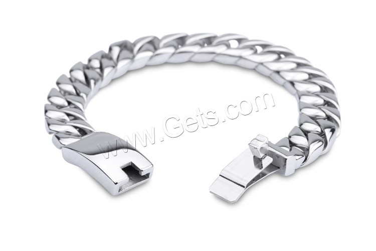 Men Bracelet, Titanium Steel, for man, more colors for choice, 220mm,12mm,4.5mm, Sold By Strand