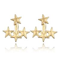 Zinc Alloy Split Earring, Star, gold color plated, for woman 