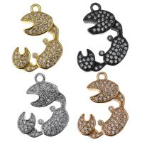 Animal Brass Pendants, Crab, plated, micro pave cubic zirconia Approx 1.5mm 