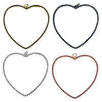 Brass Heart Pendants, plated, micro pave cubic zirconia Approx 4mm 