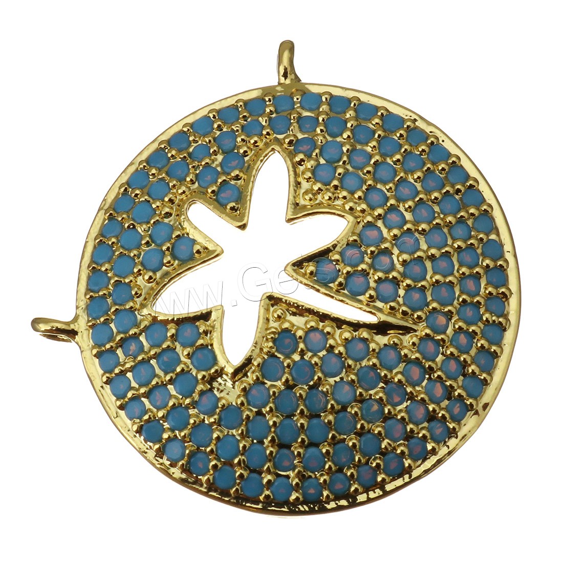 Cubic Zirconia Micro Pave Brass Pendant, plated, micro pave cubic zirconia & double-hole, more colors for choice, 20x20x4mm, Hole:Approx 1mm, Sold By PC