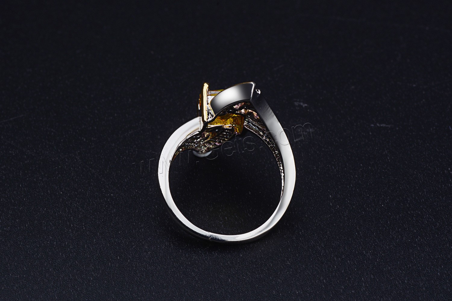 Circón cúbico anillo de dedo de latón, metal, chapado, diverso tamaño para la opción & para mujer & con circonia cúbica, 29.3, Vendido por UD