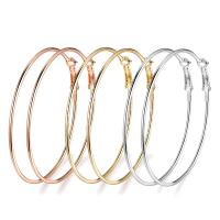 Brass Hoop Earring, Donut, plated, for woman 19.1mm 