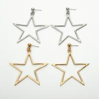 Zinc Alloy Drop Earring, Star, plated, for woman 55mm 