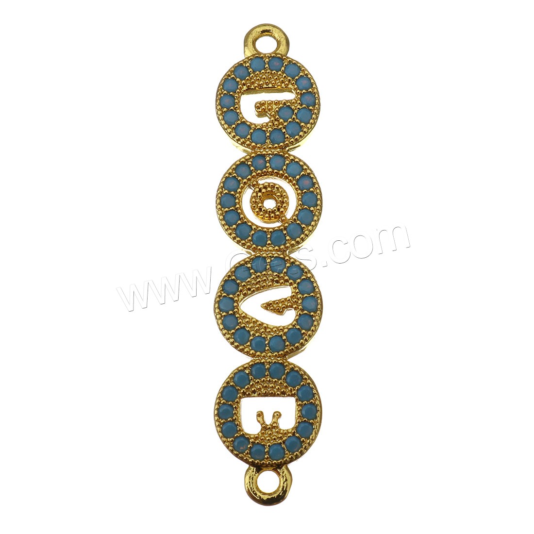 Zircon pavent Laiton Connector, Placage, pavé de micro zircon & boucle de 1/1, plus de couleurs à choisir, 34x7x2mm, Trou:Environ 1mm, Vendu par PC