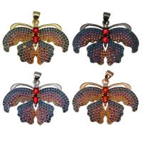 Animal Brass Pendants, Butterfly, plated, micro pave cubic zirconia Approx 4mm 