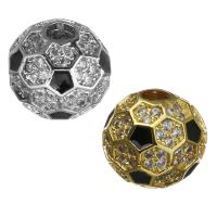 Cubic Zirconia Micro Pave Brass Beads, plated, micro pave cubic zirconia Approx 2.5mm 