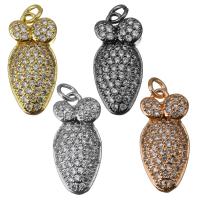 Cubic Zirconia Micro Pave Brass Pendant, Carrot, plated, micro pave cubic zirconia Approx 2.5mm 