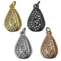 Cubic Zirconia Micro Pave Brass Pendant, Teardrop, plated, micro pave cubic zirconia Approx 2.5mm 