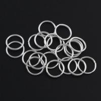 Maschine Cut Eisen Geschlossen Sprung-Ring, Kreisring, silberfarben plattiert, 10x1mm, Bohrung:ca. 9mm, 100PCs/Tasche, verkauft von Tasche