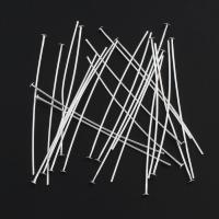 Eisen Headpins, T Form, silberfarben plattiert, 51x1mm, 100PCs/Tasche, verkauft von Tasche