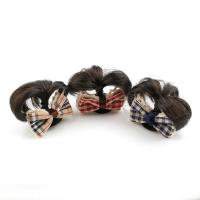 Plastic Hair Accessories, with Artificial Fibre & Cloth, Bowknot, for woman 