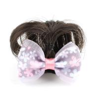 Plastic Hair Accessories, with Artificial Fibre & Cloth, Bowknot, for woman, purple 