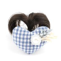 Plastic Hair Accessories, with Artificial Fibre & Cloth, Heart, for woman, blue 