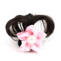 Plastic Hair Accessories, with Artificial Fibre & Cloth, Flower, for woman, pink 