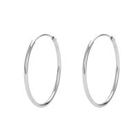 Sterling Silver Hoop Earring, 925 Sterling Silver, plated, Korean style & for woman 