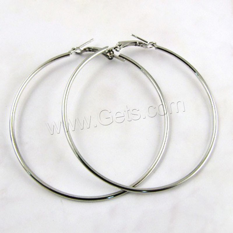 Sterling Silber Hoop Ohrringe, Zinn+Eisen, plattiert, verschiedene Größen vorhanden & für Frau, keine, 2mm, 3PaarePärchen/Menge, verkauft von Menge