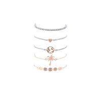 Zinc Alloy Bracelet, gold color plated, 5 pieces & Unisex Approx 7.49 Inch 