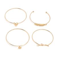 Zinc Alloy Bangle, gold color plated, 4 pieces & Unisex, Inner Approx 67mm 