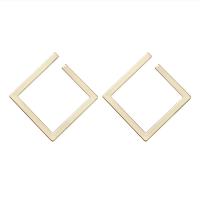 Sterling Silver Stud Earring, Brass, Rhombus, plated, Korean style & for woman 
