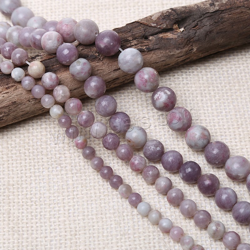Lila Perlen, Flieder Perlen, rund, poliert, verschiedene Größen vorhanden, Bohrung:ca. 1mm, verkauft von Strang