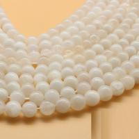 Mondstein Perlen, poliert, verschiedene Größen vorhanden, weiß, Bohrung:ca. 1mm, verkauft von Strang