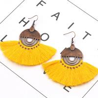 Fashion Tassel Earring, Zinc Alloy, Flower, rose gold color plated, for woman, nickel, lead & cadmium free 
