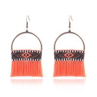 Fashion Tassel Earring, Zinc Alloy, with Caddice, rose gold color plated, for woman, nickel, lead & cadmium free 