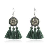 Fashion Tassel Earring, Zinc Alloy, with Caddice, silver color plated, for woman, nickel, lead & cadmium free 