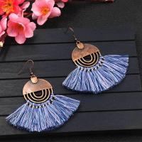 Fashion Tassel Earring, Zinc Alloy, with Caddice, brass earring hook, rose gold color plated, for woman, nickel, lead & cadmium free 