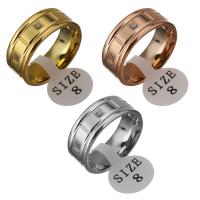 Нержавеющая сталь Rhinestone палец кольцо, нержавеющая сталь, Много цветов для выбора, 8mm, продается PC