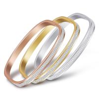 Stainless Steel Bangle, with Rhinestone Clay Pave, plated, for woman & with rhinestone 6.1mm, 2.9mm, Inner Approx 70mm 