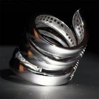 Rhinestone Zinc Alloy Finger Ring, platinum color plated & micro pave rhinestone & for woman, nickel, lead & cadmium free 