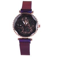 Women Wrist Watch, PU Leather, with Alloy & Glass, Chinese movement, gold color plated, waterproofless & for woman Approx 10.6 Inch 