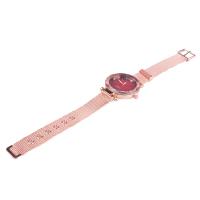 Women Wrist Watch, PU Leather, with Alloy & Glass, Chinese movement, rose gold color plated, waterproofless & for woman Approx 9 