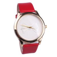 Women Wrist Watch, PU Leather, with Alloy & Glass, gold color plated, waterproofless & for woman Approx 10.2 Inch 
