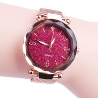 Women Wrist Watch, PU Leather, with Alloy & Glass, Chinese movement, silver color plated, waterproofless & for woman Approx 9 Inch 