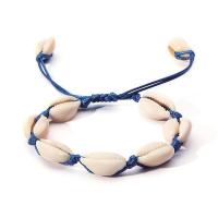 coquille bracelet, avec corde en nylon, avec 7cm chaînes de rallonge, fait à la main, bracelet tressé & unisexe, plus de couleurs à choisir, 12mm Environ 7.88 pouce, Vendu par brin