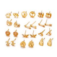 Zinc Alloy Stud Earring Set, Stud Earring, gold color plated, for woman, 8mm, 10mm, 11mm, 12mm 