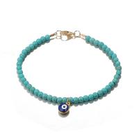 Zinc Alloy Anklet, Evil Eye, plated, for woman Approx 10 Inch 