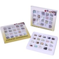 Полудрагоценный камень Коробочные украшения Драгоценный камень, полированный, разноцветный Приблизительно 20ПК/Box, продается Box