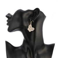 Zinc Alloy Rhinestone Drop Earring, with Czech Rhinestone, brass earring hook, Butterfly, gold color plated, for woman, nickel, lead & cadmium free, 29mm 