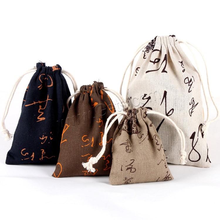 Конопля ювелирных изделий сумки, Хлопок Ткань, разный размер для выбора, Много цветов для выбора, 10ПК/Лот, продается Лот