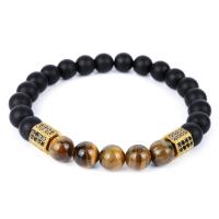Lava Bead Bracelet, Brass, with Lava, plated, Unisex & micro pave cubic zirconia 8mm Approx 7 Inch 