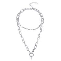 Zinc Alloy Choker Necklace, with 9cm extender chain, Donut, antique silver color plated, lead & cadmium free, 38cm Approx 14.9 Inch 