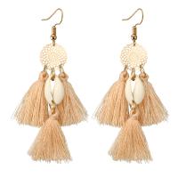 Zinc Alloy Tassel Earring, gold color plated, for woman & hollow, 85mmx35mm 