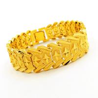 Bracelet en laiton, Plaqué d'or 24K, styles différents pour le choix & pour homme, 20mm, Diamètre inté Environ 60mm, Vendu par PC
