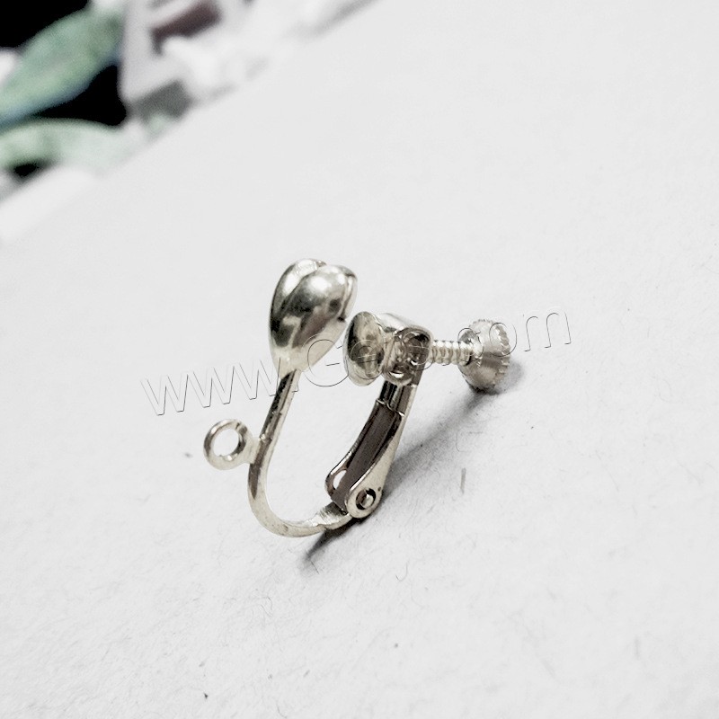 Brass Clip On Earring Finding, Heart, plated, different size for choice, 10PCs/Bag, Sold By Bag
