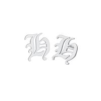Stainless Steel Stud Earring, Alphabet Letter, plated, Unisex nickel, lead & cadmium free, 12mmx10mm 